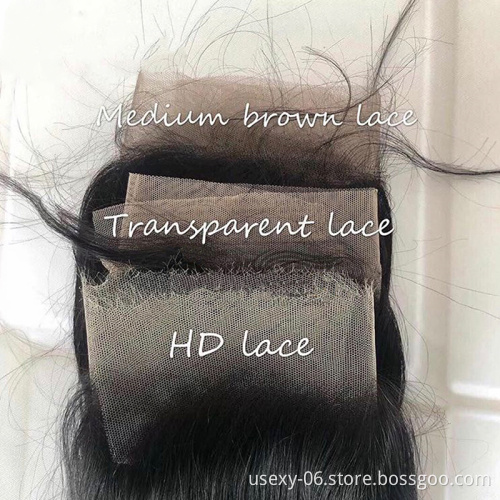 HD Lace High Definition Swiss Lace Closure Pre Plucked Straight Lace Closure With Baby Hair
